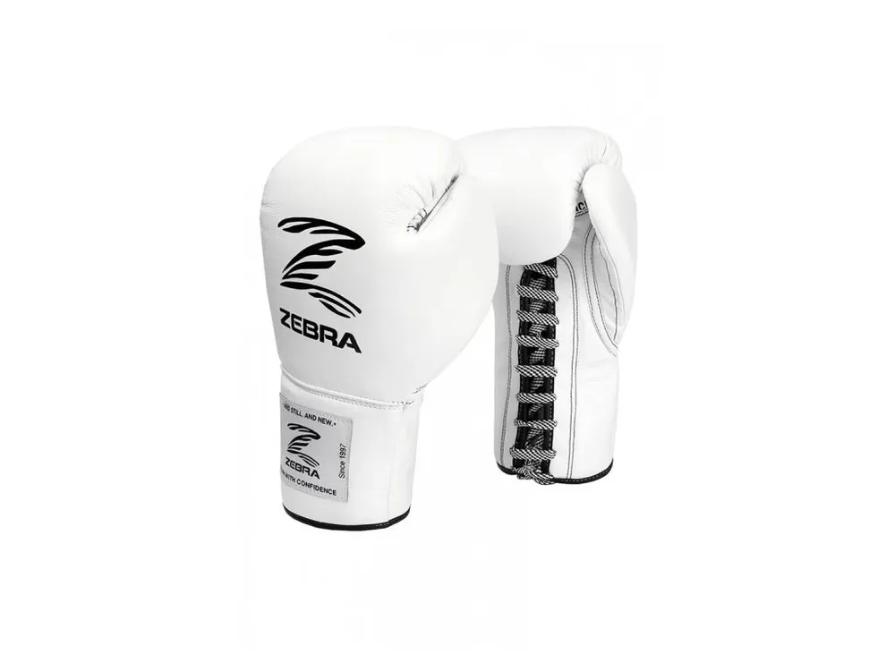 BOXERSKÉ RUKAVICE ZEBRA PRO SIGNATURE LACE KŮŽE BÍLÉ Horká Nabídka