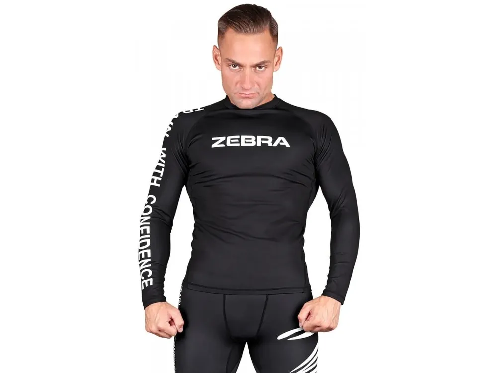 ZEBRA RASH GUARD PERFORMANCE TRIKO DLOUHÝ RUKÁV ČERNÉ Bezpečná Platba
