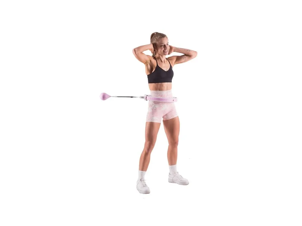 Masážní hula hoop HMS HHW06 se závažím a počítadlem růžová Omezená Nabídka