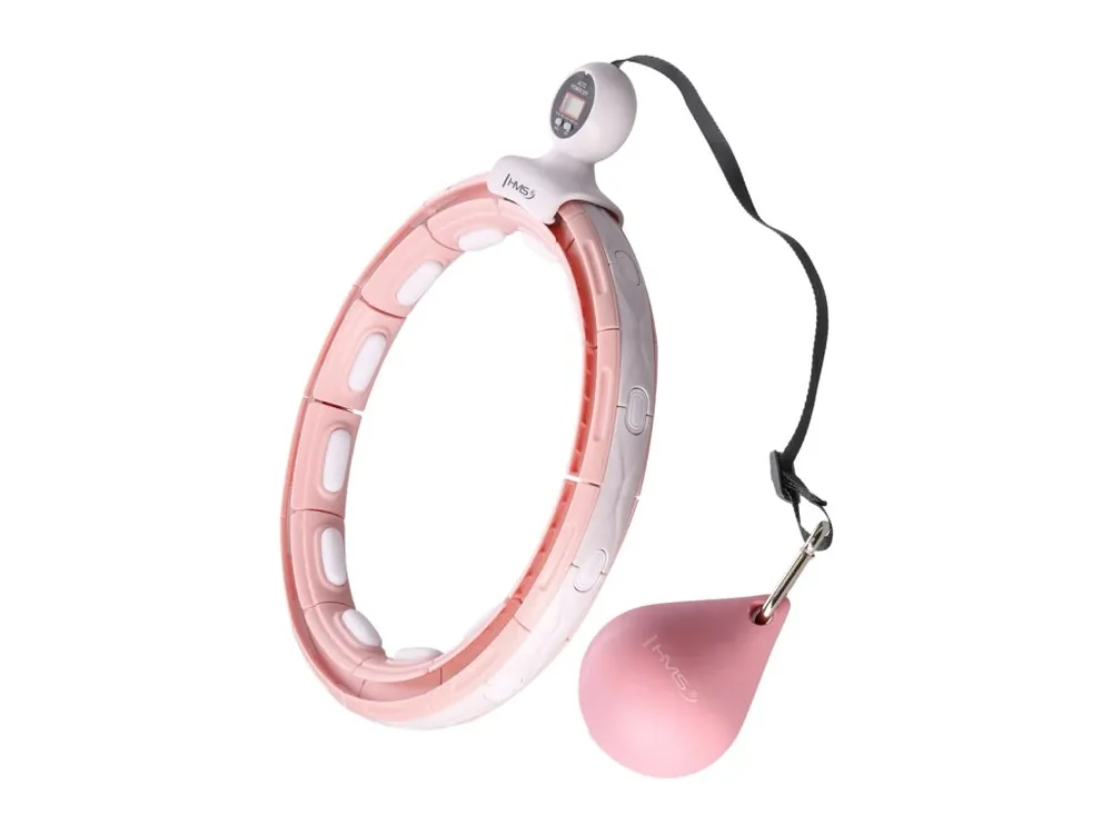 Masážní hula hoop HMS HHM15 se závažím, magnety a počítadlem růžová Akce