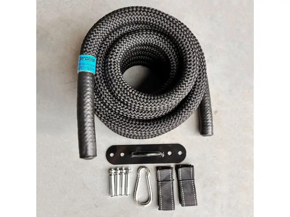 Bezpečná Platba Posilovací lano 10m / 9,4 kg, 40mm průměr aerobis Battle Rope