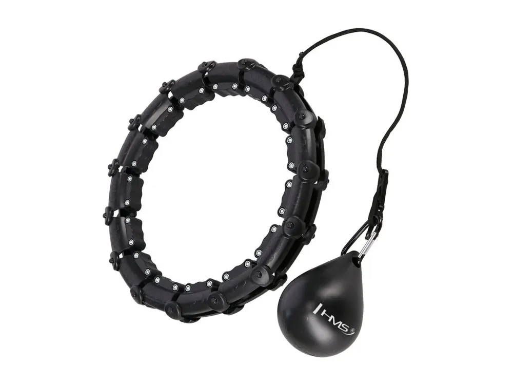 Masážní hula hoop HMS HHW02 se závažím černá Akční Nabídka