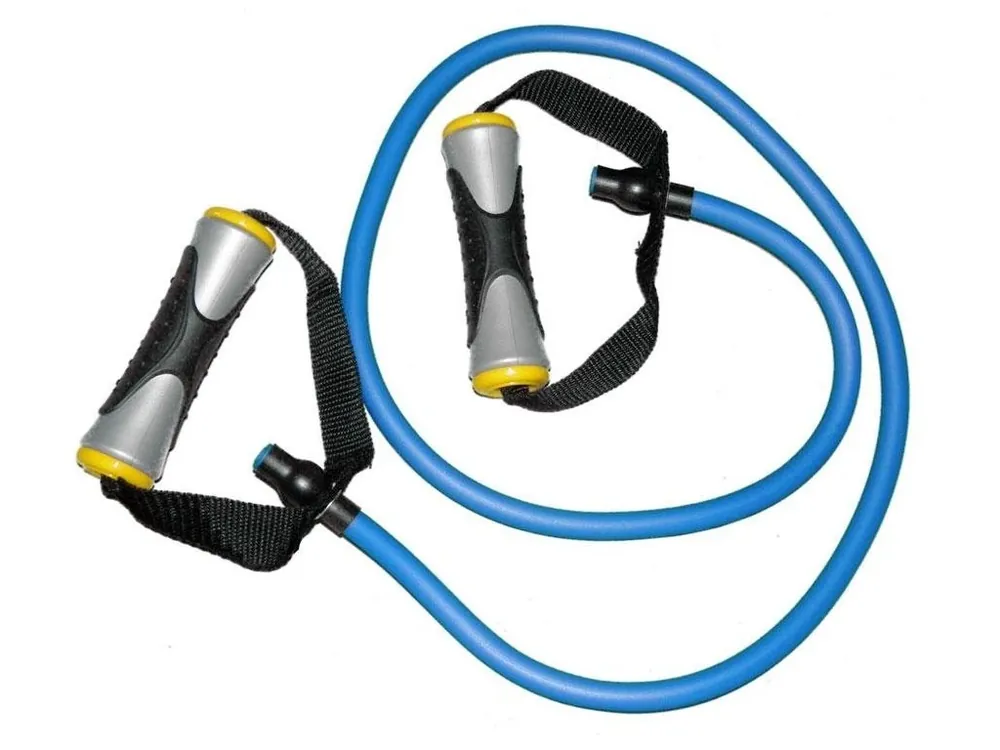 Posilovač RUBBER PULL dlouhý 127 cm modrý Finální Výprodej
