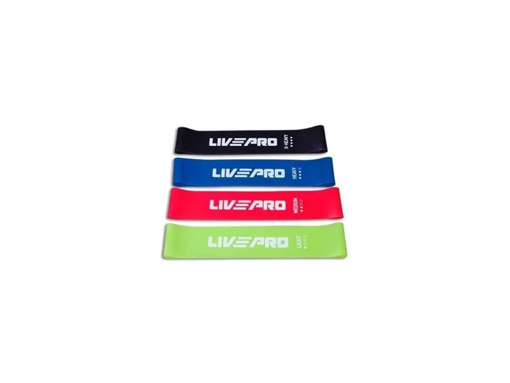 Super Cena Odporová fitness aerobic guma LivePro SET 4 ks