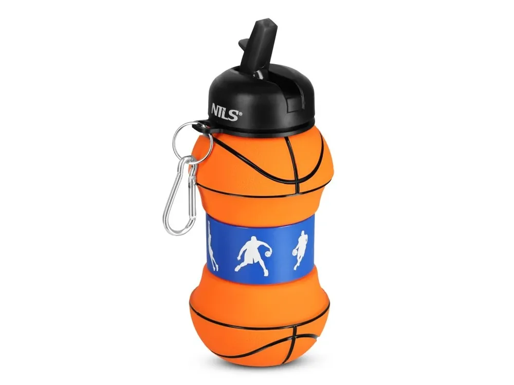 Víkendová Akce Skládací silikonová láhev NILS Camp NC4104 550ml basketbal