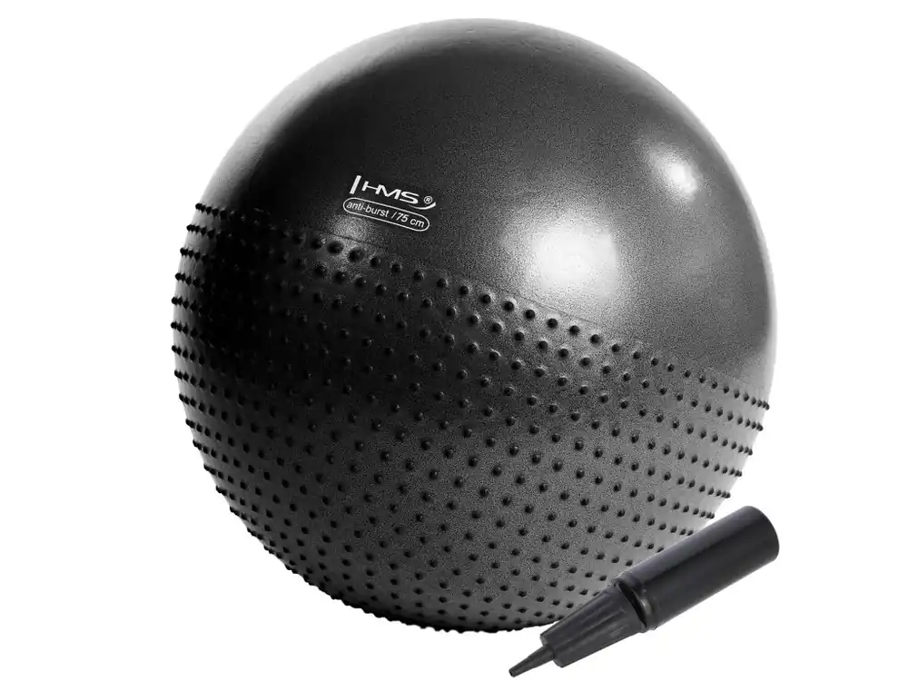 Masážní gymnastický míč HMS YB03N 75 cm černý Výprodej