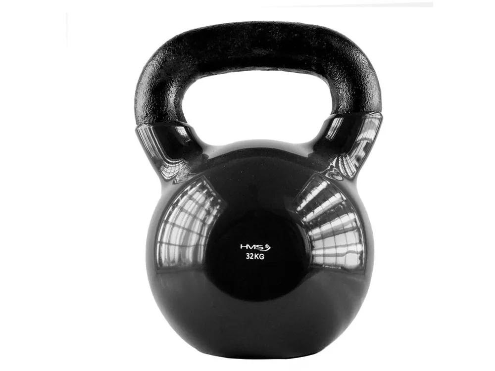 Kettlebell pokrytý vinylem HMS KNV32 32 kg, černý Pouze Dnes