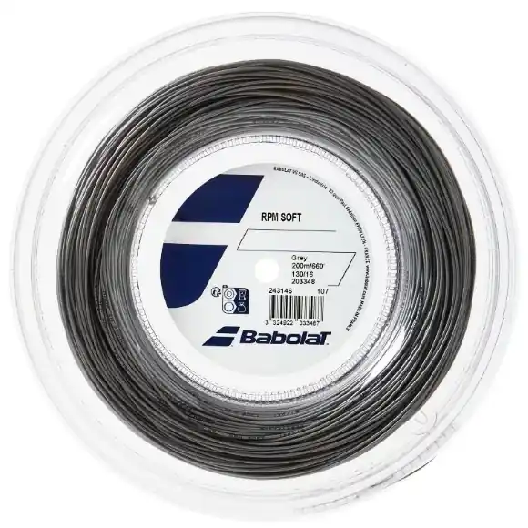 Vrácení Zdarma Tenisový výplet Babolat RPM Soft Grey 200m 1,25 mm