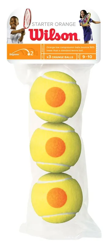 Dětské tenisové míče Wilson Starter Orange (3 Pack) Vrácení Zdarma