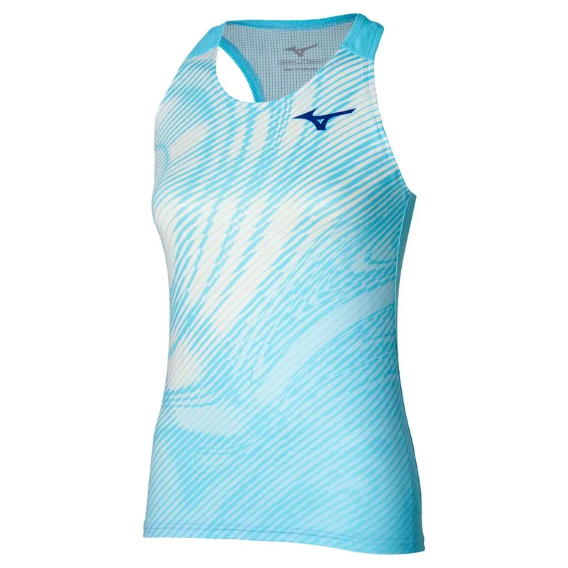Expresní Doručení Dámské tílko Mizuno Charge Printed Tank Blue Glow
