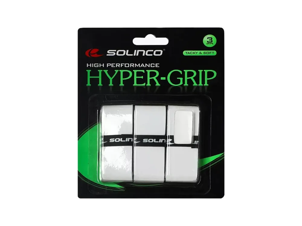 Omezená Nabídka Vrchní omotávka Solinco Hyper Grip 3 Pack White