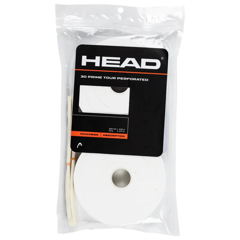 Vrchní omotávka Head Prime Tour Perforated 30 Pack White Vrácení Zdarma