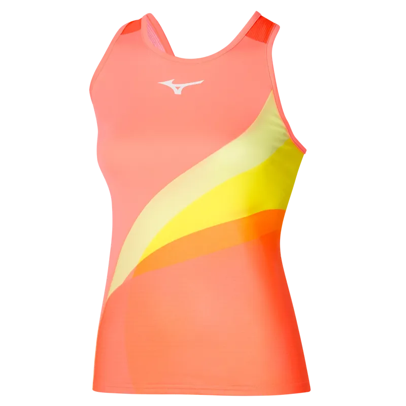 Dámské tílko Mizuno Release Printed Tank Candy Coral L Značkový