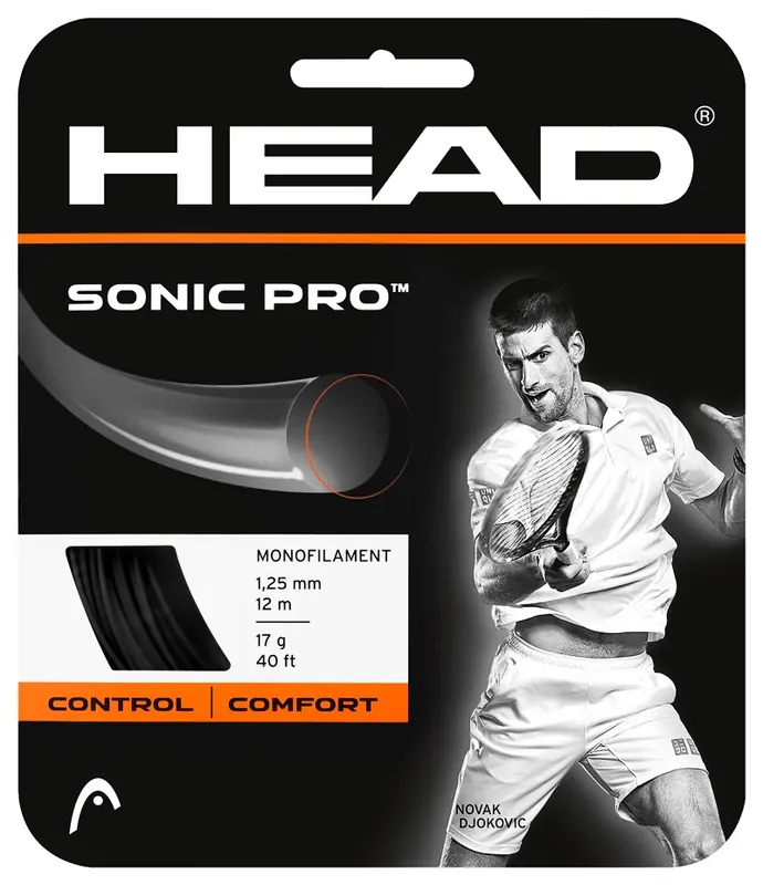 Tenisový výplet Head Sonic Pro Black 1.30 mm (12 m) 1,30 mm Omezená Nabídka