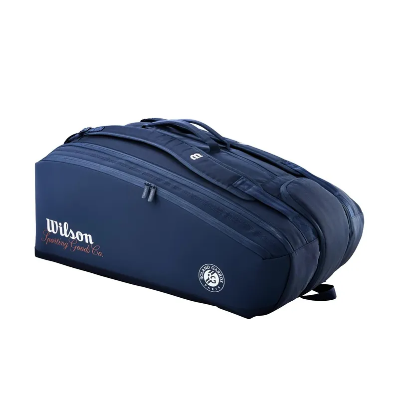 Must-Have Taška na rakety Wilson Roland Garros 2026 Super Tour Session de Soirée 15PK Navy/Clay