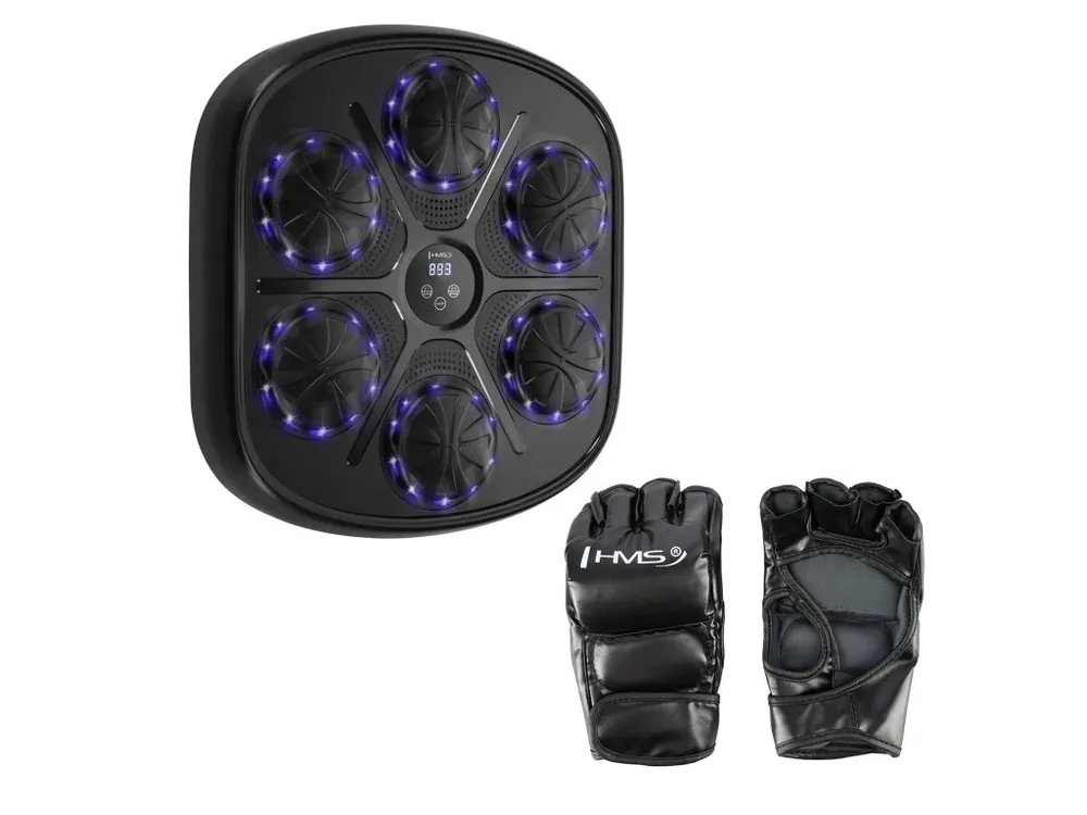 Výprodej Elektronický boxerský terč HMS TB03 s LED, Bluetooth a rukavicemi (Music Boxing Machine)