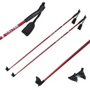 Akční Cena Běžecké hole CALTER X-SNOW 125cm, rukojeť plast, červené