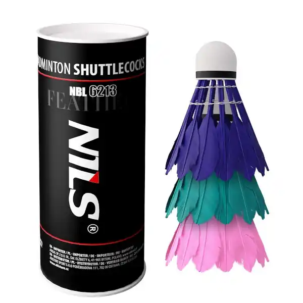 Badmintonové míčky z peří NILS NBL6213 multicolor 3 ks Nejlepší Volba