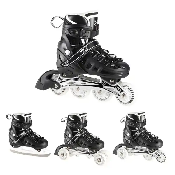 Aktuální Brusle NILS Extreme NH10905.2 4v1 černé - velikost S (31 - 34)