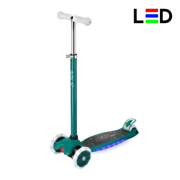 Cenová Bomba Dětská tříkolová koloběžka NILS Fun HLB1310 s LED zelená
