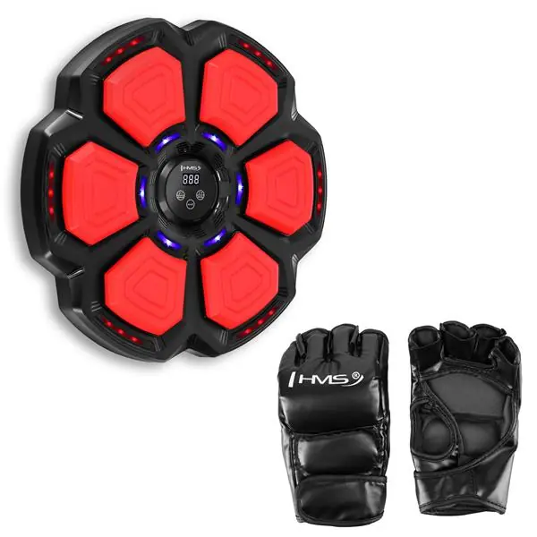 Elektronický boxerský terč HMS TB06 s LED, Bluetooth a rukavicemi (Music Boxing Machine) Koupit Online