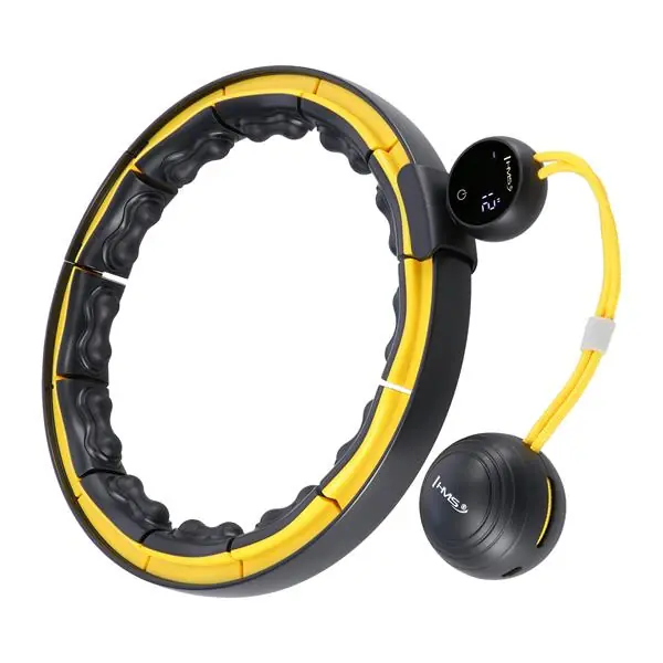 Masážní hula hoop HMS HHM21 se závažím, magnety a počítadlem černá/žlutá Horká Nabídka