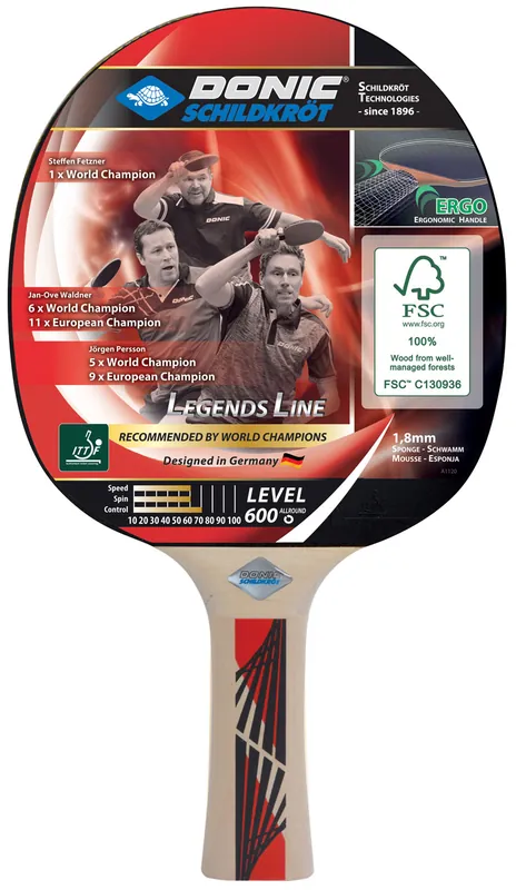 Sezónní Sleva Pálka na stolní tenis DONIC Legends 600