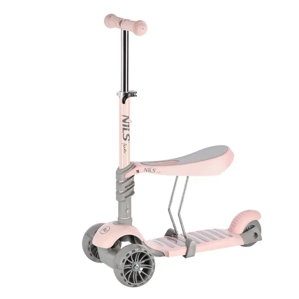 Dětská koloběžka NILS Fun HLB808 2v1 růžová Bezpečná Platba