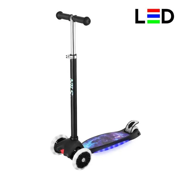 Dětská tříkolová koloběžka NILS Fun HLB1310 s LED černá Výhodná Nabídka