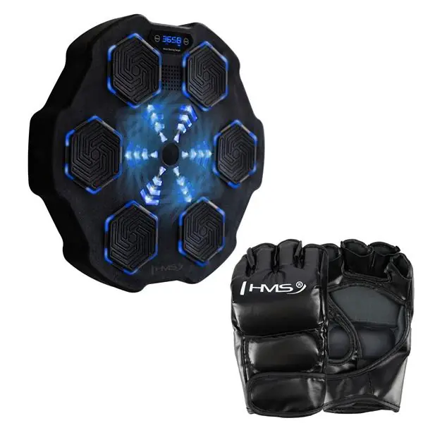 Dokud Zásoby Vydrží Elektronický boxerský terč HMS TB02 s LED, Bluetooth a rukavicemi (Music Boxing Machine)