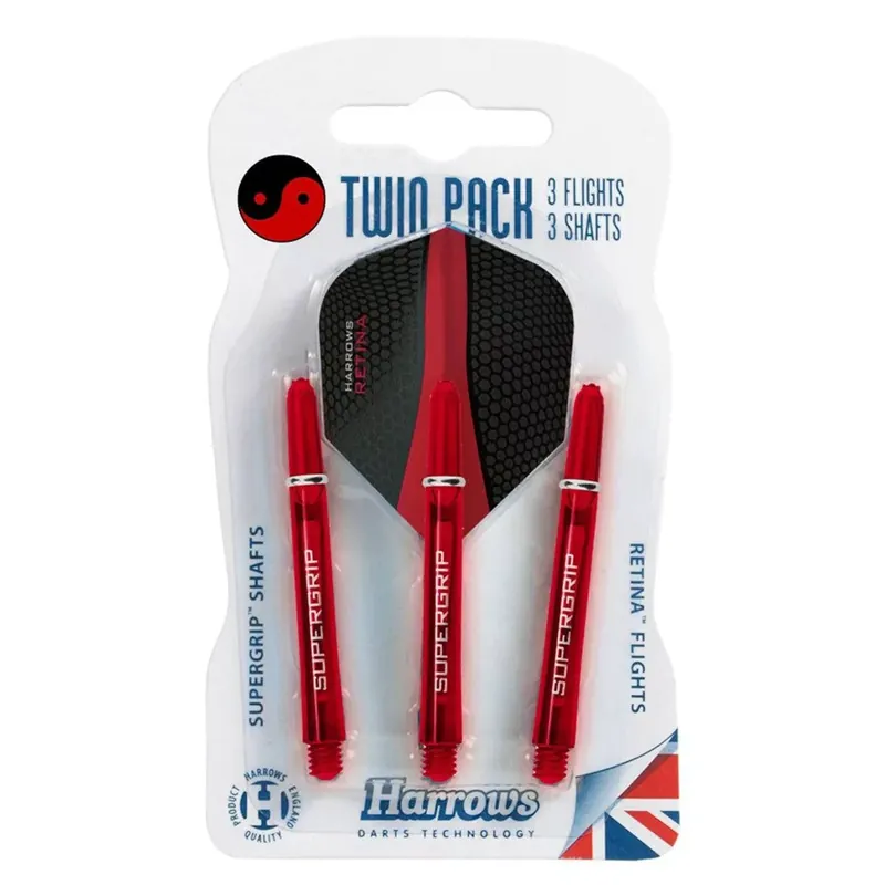 Letky a násadky na šipky Harrows Twin Pack Red Akční Cena