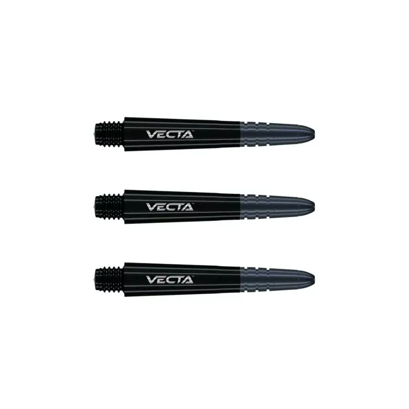 Násadky na šipky Winmau Vecta plastové s hliníkový topem, černé, krátké Akční Cena