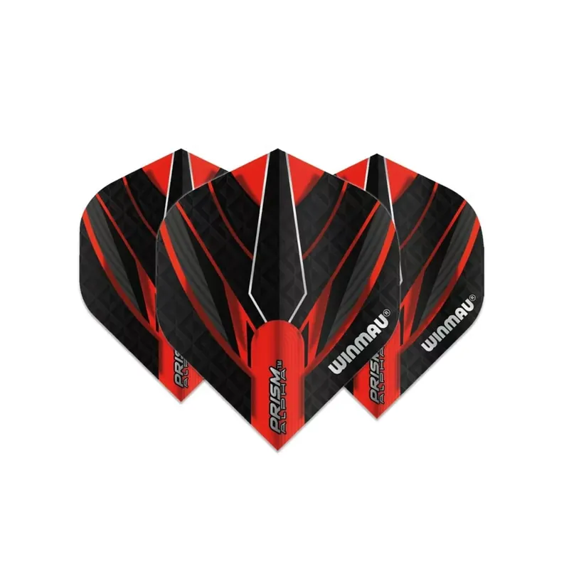 Letky na šipky Winmau Prism Alpha červené, černé Vysoce Kvalitní