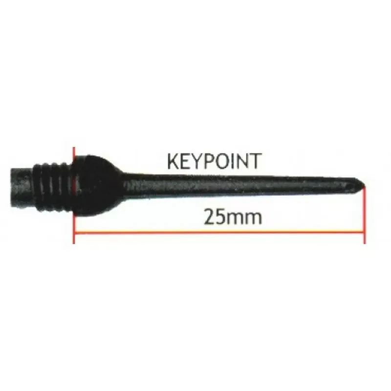 Aktuální Hroty na šipky Harrows soft Keypoint, plastové, černé 30 ks/bal, 25mm, závit 2BA