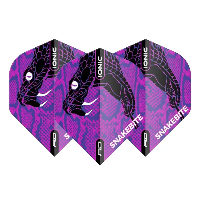 Sleva Letky na šipky Red Dragon Hardcore Peter Wright Coiled Snake fialové, extra tlusté