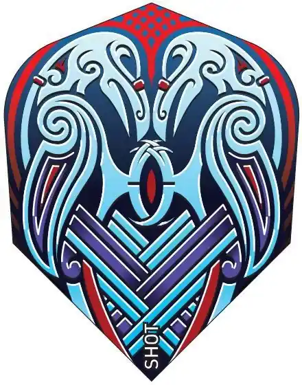 Letky na šipky Shot Viking Raven modré No6 Autentický