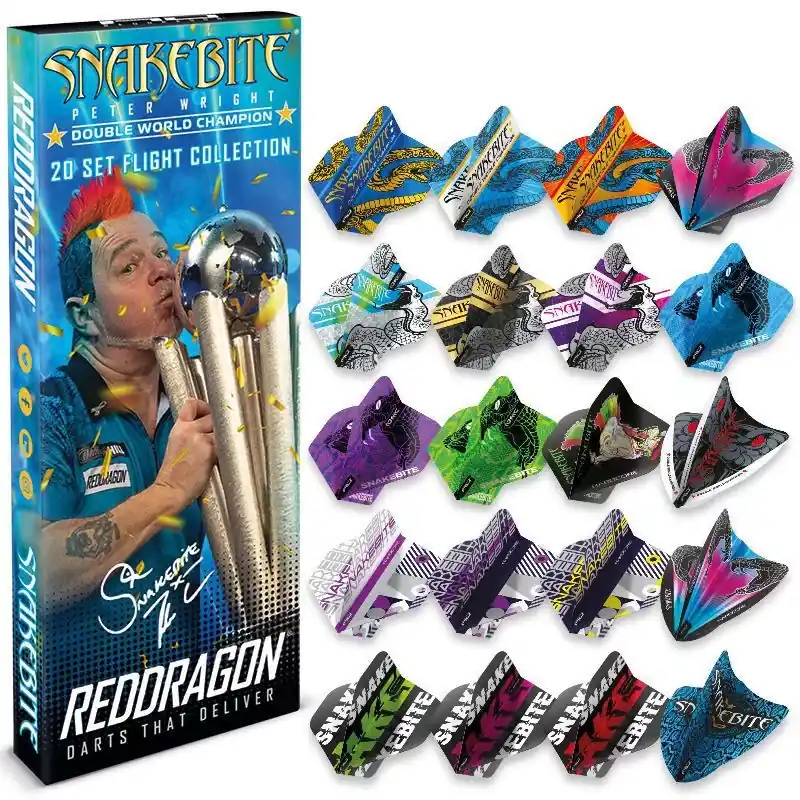 Sada letek Red Dragon Peter Wright Snakebite DWC (20 balení) Speciální Cena