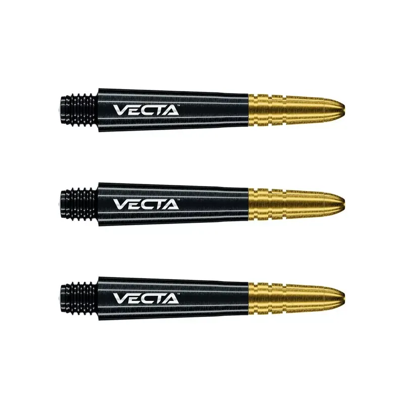 Násadky na šipky Winmau Vecta krátké 35mm, černý plast, zlatý hliníkový top Zlevněný