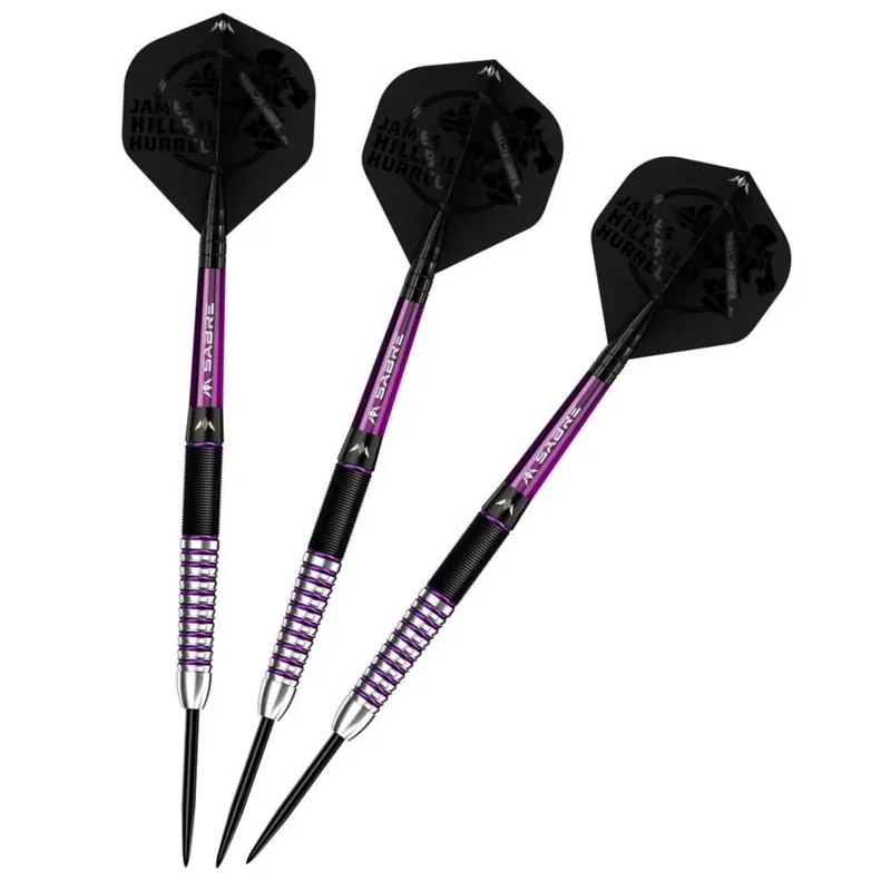 Šipky steel Mission James Hurrell Black PVD-Electro Purple 24g, 90% wolfram Top Prodej