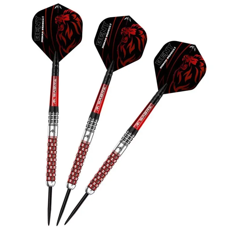 Šipky steel Mission Roman Benecký Black-Red PVD 22g, 90% wolfram Vrácení Zdarma