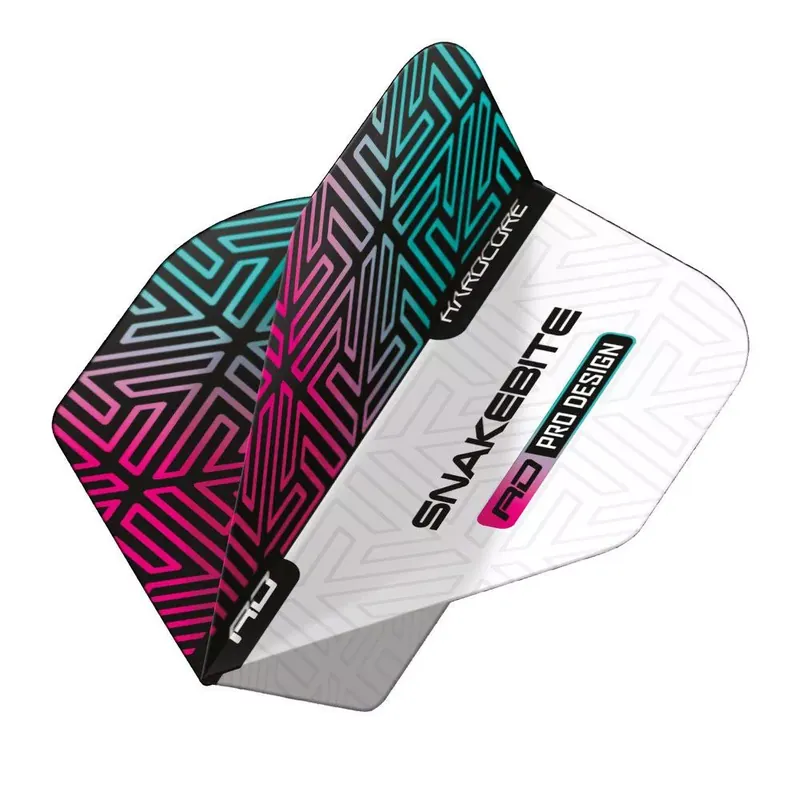Letky na šipky Red Dragon Hardcore Premium Snakebite bílo-duhové, extra hrubé Top Prodej