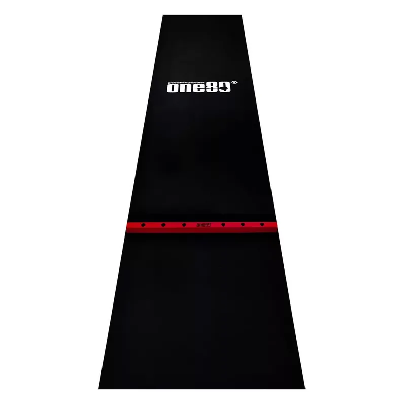 Značkový Pryžový koberec s hranicí hodu ONE80 300×60cm, černý