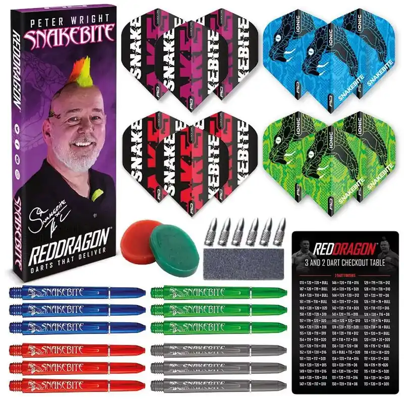 Red Dragon Balíček příslušenství na šipky Peter Wright Snakebite Výhodná Nabídka