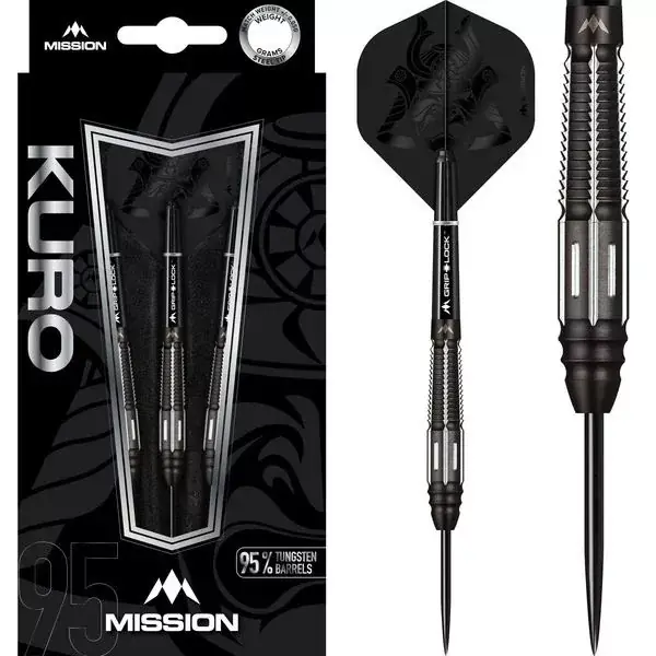 Sada steel šipek Mission Kuro Black, M4, Rear Taper, 95% volfrám Přímo Od Výrobce