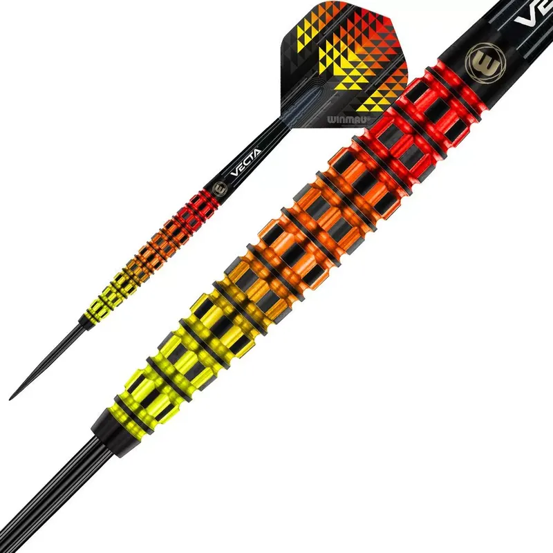 Sada steel šipek Winmau Firestorm Flame Tapered 21g, 90% wolfram Autentický