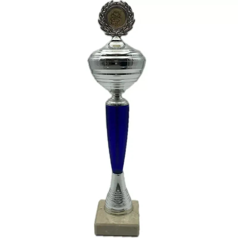 Pouze Dnes Šipkárská trofej stříbrno-modrá sklenice, 37cm vysoká