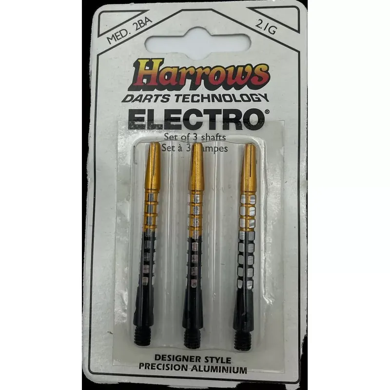 Násadky na šipky Harrows Electro zlaté, hliníkové, dlouhé 47mm Cenová Bomba