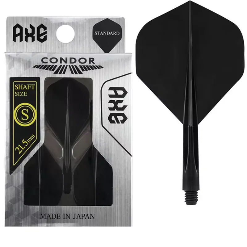 Akční Cena Letky na šipky Condor AXE černé, Small letky a krátké násadky