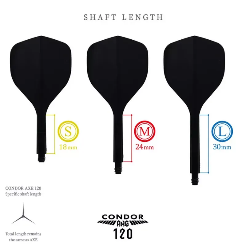 Akční Cena Condor AXE 120 černé, Small letky a dlouhé násadky 30mm