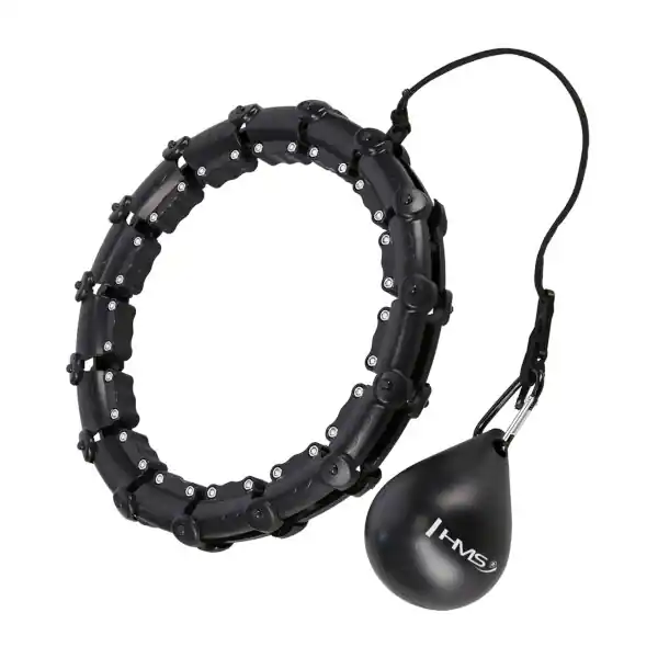 Masážní hula hoop HMS HHW02 se závažím černá Horká Nabídka
